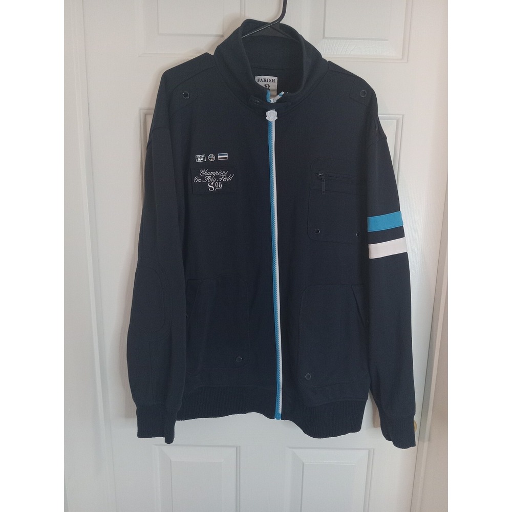 Parish Nation Jacket Men's 3XL  Navy Blue‎ Full Zip Hip Hop S06